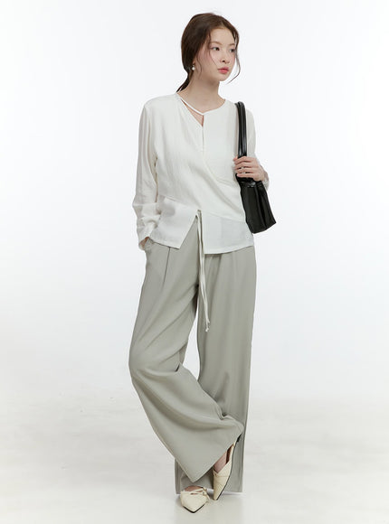 Classic Waist Layered Wide-Fit Pants CF504