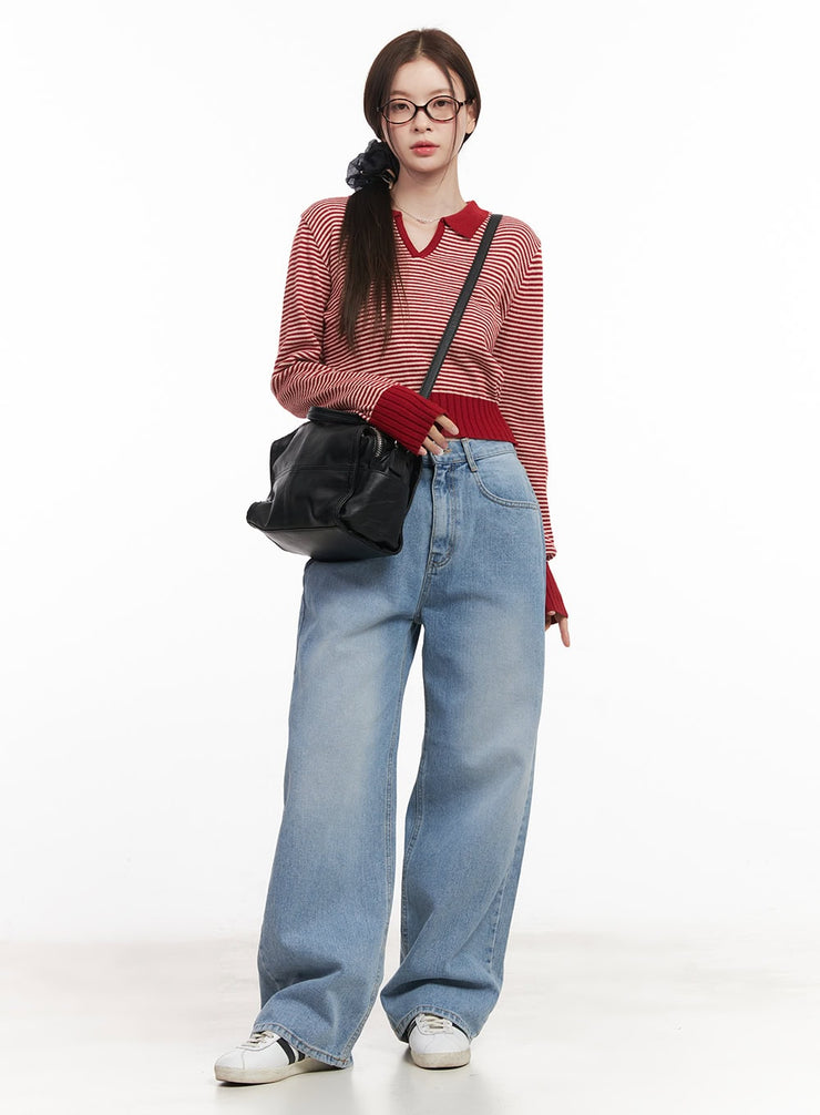 Kyli Washed Wide-Leg Jeans CM512