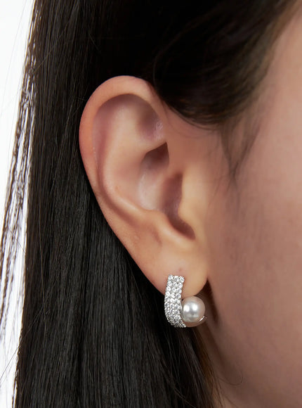 Elegant Cubic Faux-Pearl Earrings IN510