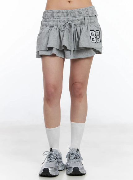 ruffle-mini-skort-cf526 / Gray