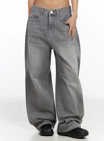 milena-gray-wash-wide-leg-jeans-cf511 / Gray