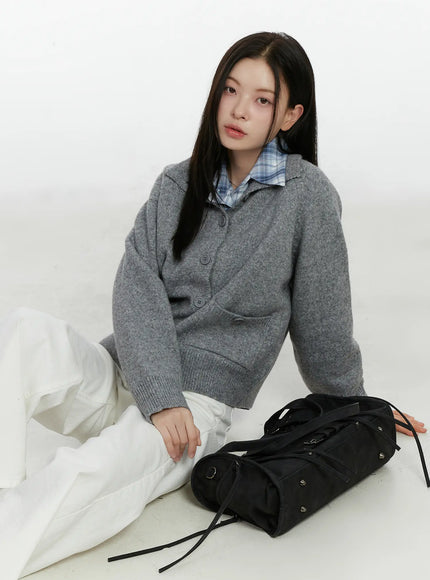 cozy-two-way-pocket-cardigan-f502 / Gray