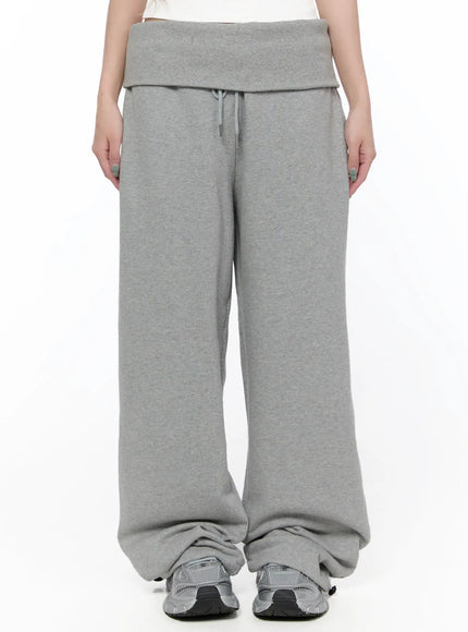 foldable-waist-wide-sweatpants-ca520 / Gray