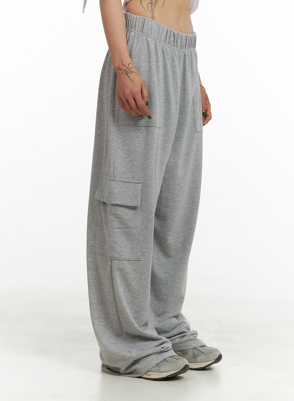 Cargo Baggy Sweatpants CY430 Black S M