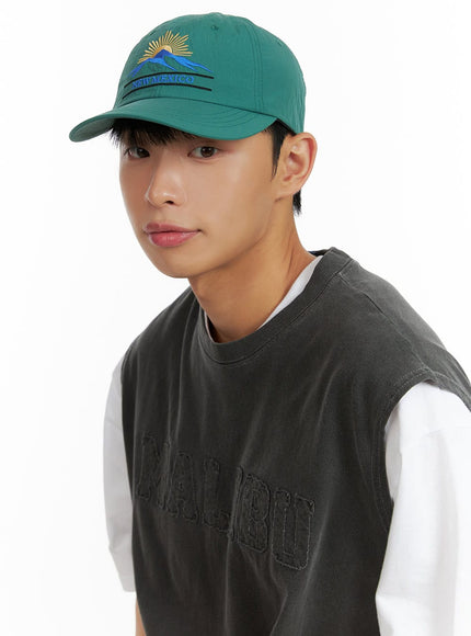 mens-embroidered-cotton-hat-cl429 / Green