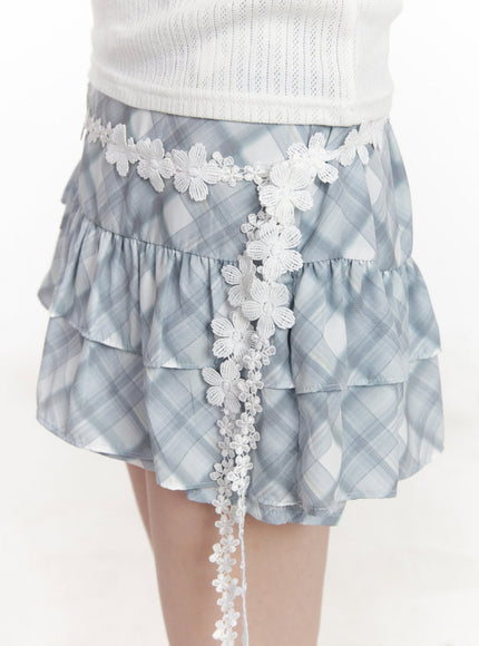 flower-lace-waist-belt-cy521 / White