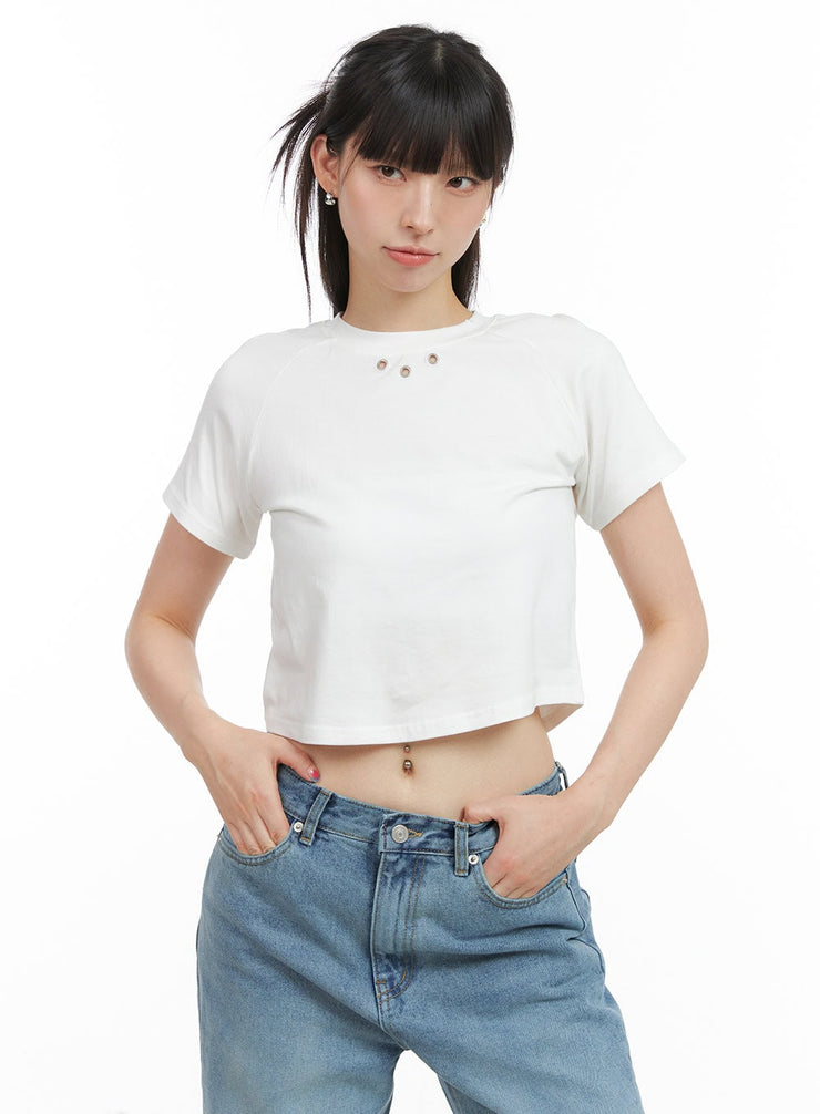 crop-raglan-sleeve-cotton-t-shirt-cg408 / Light beige