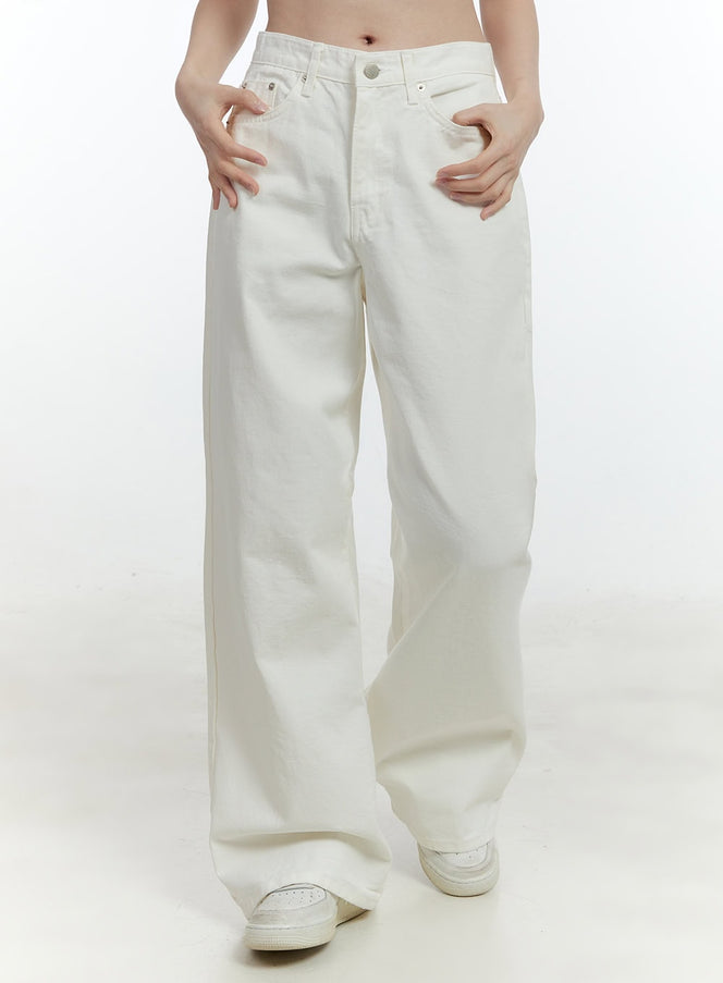 cotton-wide-leg-pants-cf503 / Light beige