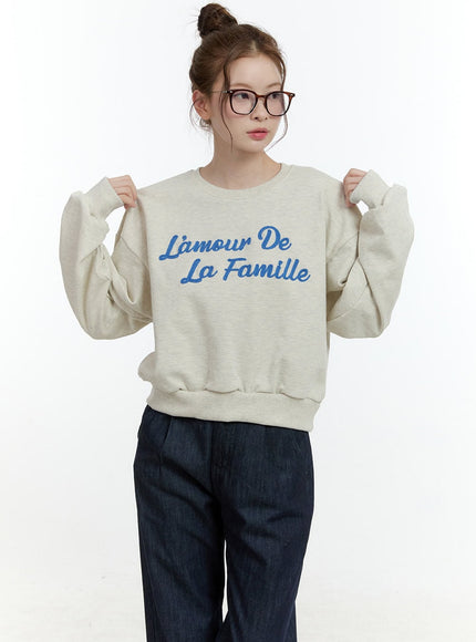 casual-crop-sweatshirt-cf504 / Light beige