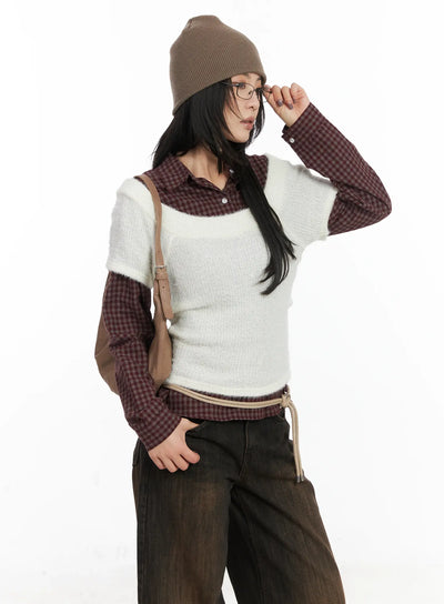 casual-short-sleeve-knit-tee-cd502 / Light beige