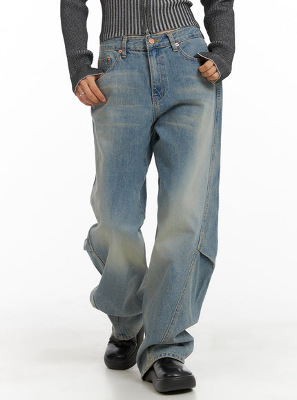 washed-baggy-jeans-ca404 / Light blue