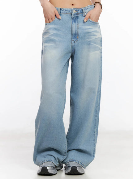 yuqi-vintage-wash-wide-leg-jeans-cf526 / Light blue