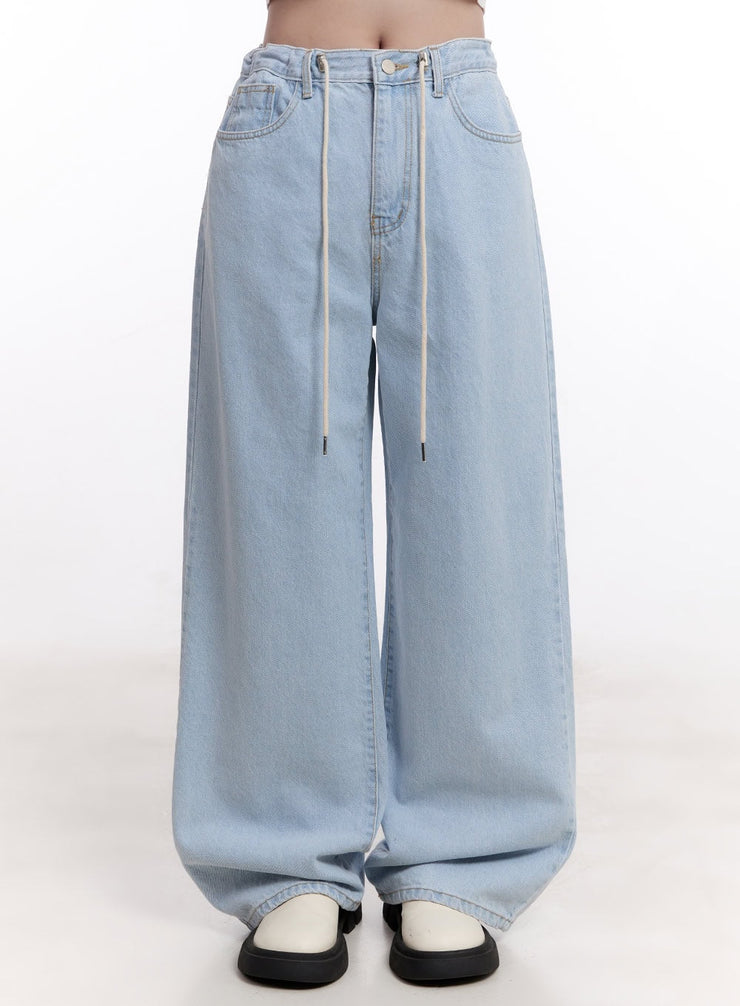 Kaitlyn Washed Wide-Leg Jeans CM526
