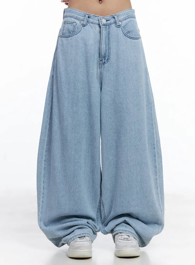 cl-balloon-leg-wide-denim-pants-cl511 / Light blue