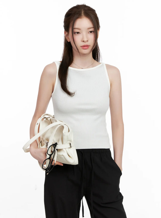 ribbed-cotton-tank-top-cl524 / Light gray