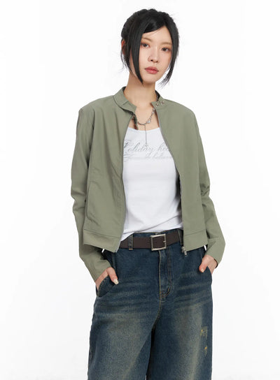 slim-biker-jacket-cm516 / Light green