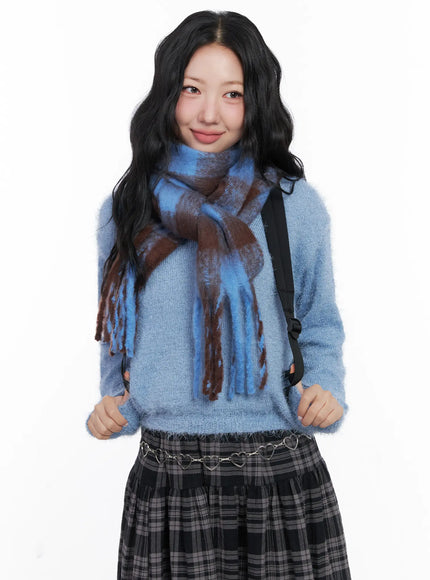 Gingham Check Scarf IN513