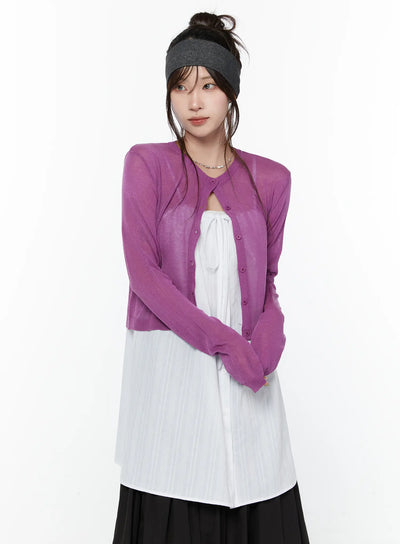 sheer-summer-cardigan-cy515 / Purple