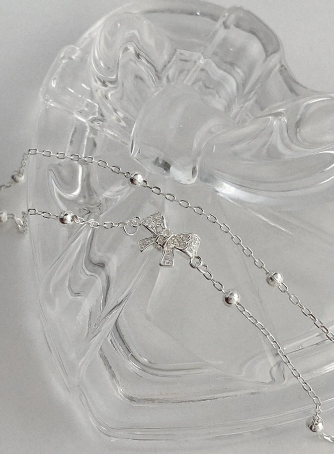 highsmith-ribbon-accent-chain-bracelet-iu506 / Silver