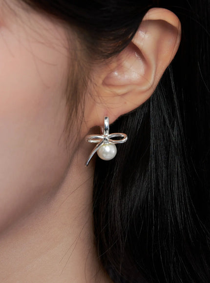 ribbon-and-faux-pearl-earrings-cs523