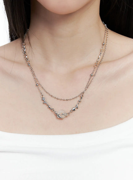 donut-pendant-necklace-co503 / Silver