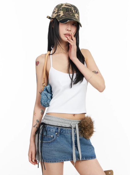 simple-boho-halter-neck-top-cm517 / White