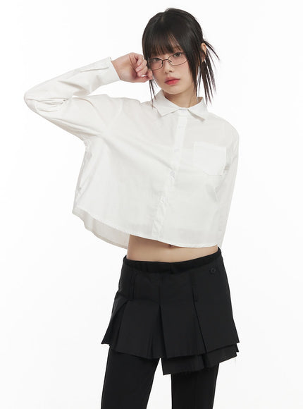 Classic Crop Collared Shirt CF519