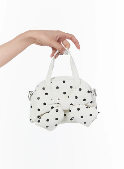 polka-dot-bow-tote-bag-cy515 / White