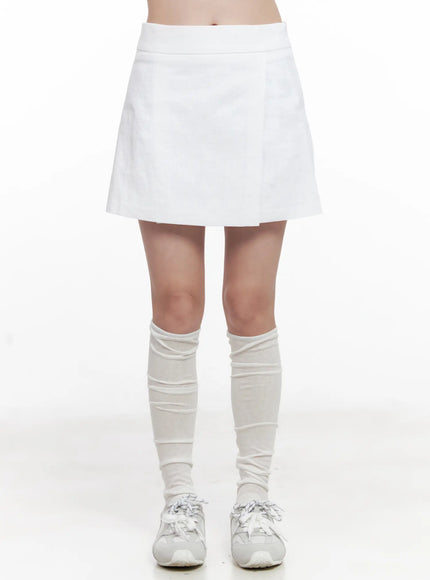 linen-mini-skort-cl524 / White