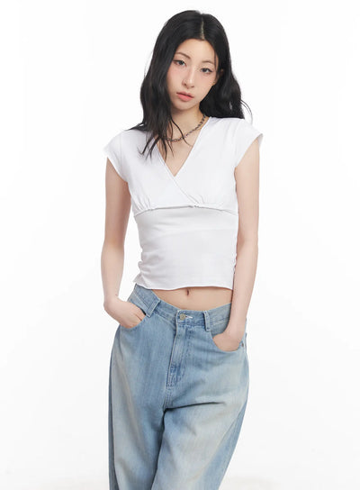 v-neck-cropped-tee-cu511 / White