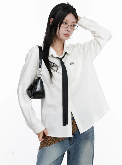 pocket-button-up-shirt-cs510 / White
