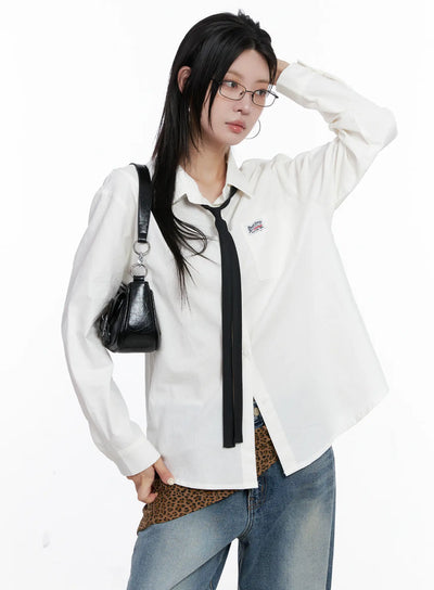 pocket-button-up-shirt-cs510 / White