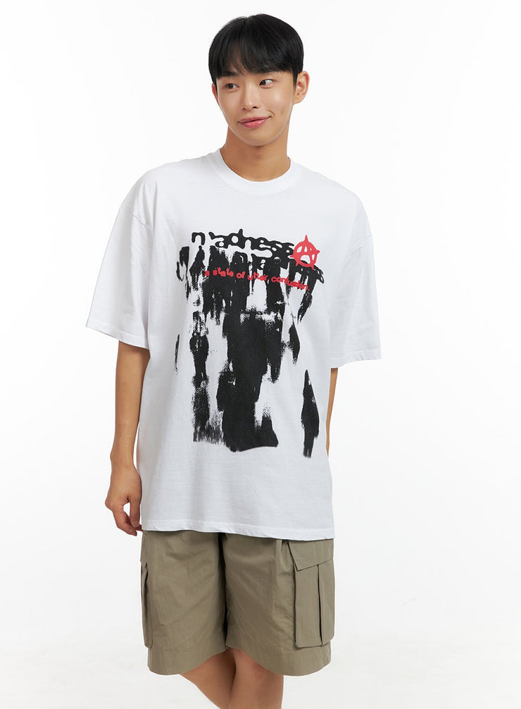 mens-oversize-graphic-cotton-t-shirt-cl429 / White