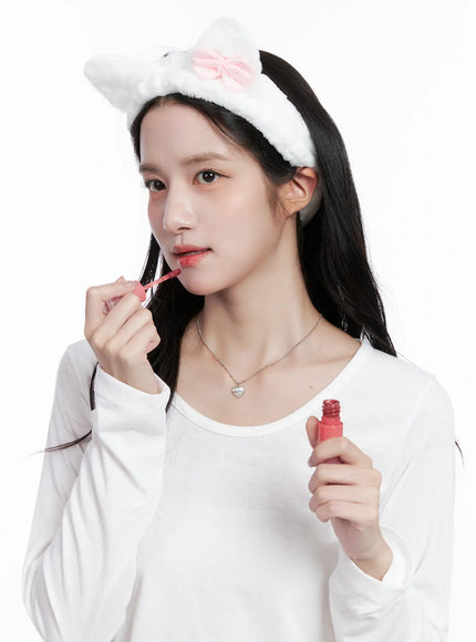 fluffy-bunny-ear-headband-cs523 / White