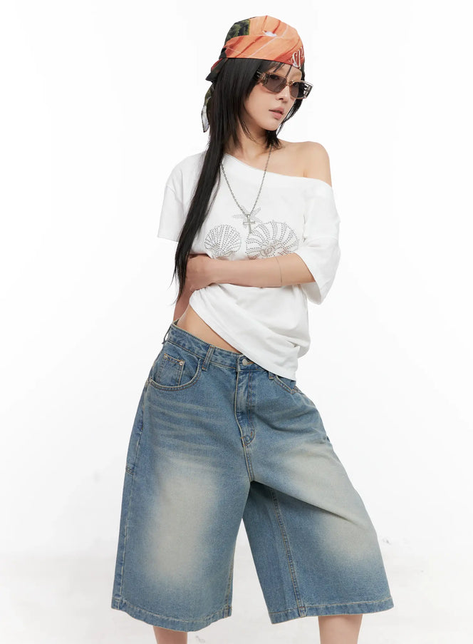 off-shoulder-seashell-tee-cl525 / White