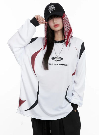 oversized-graphic-long-sleeve-jersey-cg518 / White