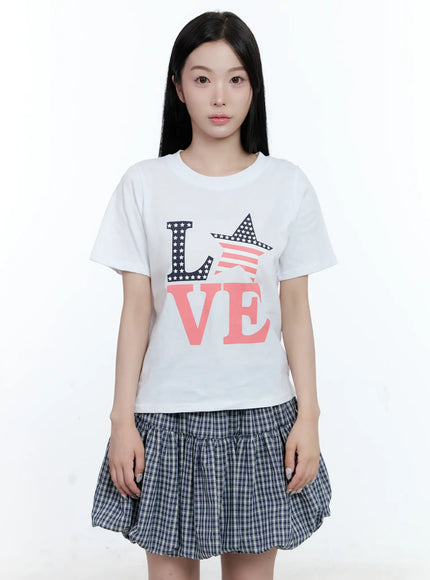 relaxed-fit-love-graphic-t-shirt-cg501 / White