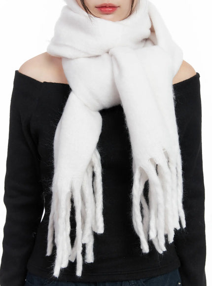 Fringed Solid Scarf IN513