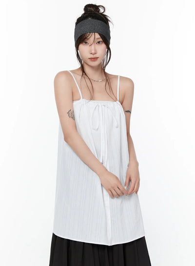 sleeveless-tie-front-dress-cy515 / White