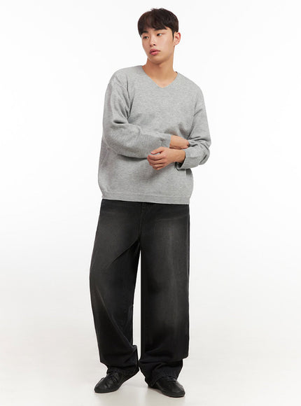 mens-essential-gray-v-neck-sweater-if517