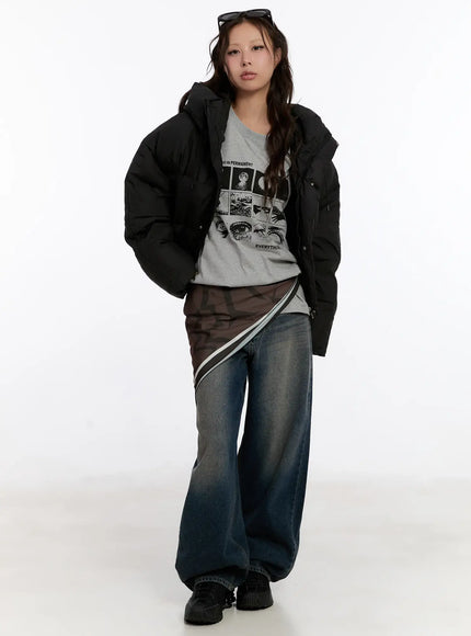 graphic-scarf-cn513 / Brown