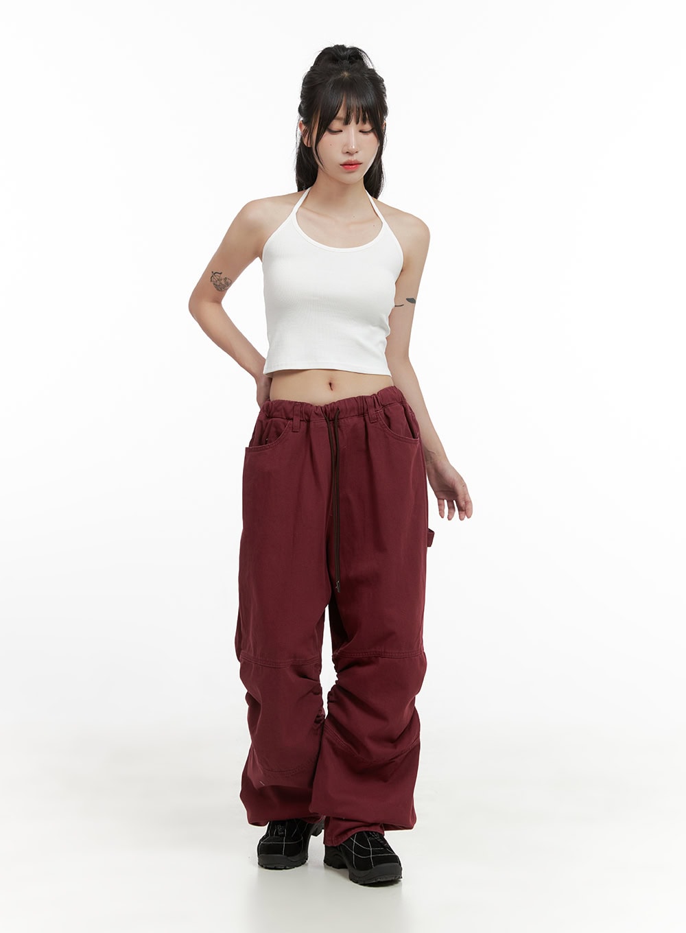 shirred-cotton-banded-pants-unisex-cg420
