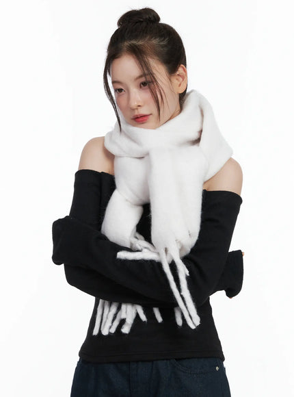 Fringed Solid Scarf IN513