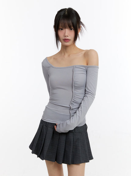 shirred-one-shoulder-long-sleeve-top-ca508