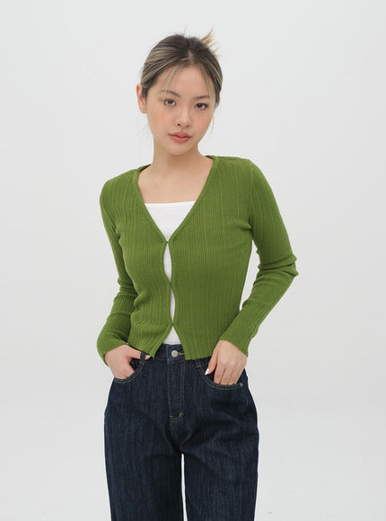 Cropped Cardigan with Front Hook F3