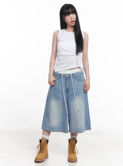 layered-drawstring-baggy-jorts-cy527