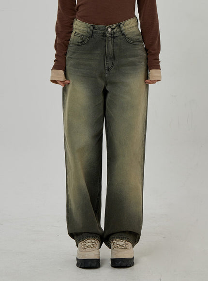 Vintage Washing Wide Leg Jeans CD26
