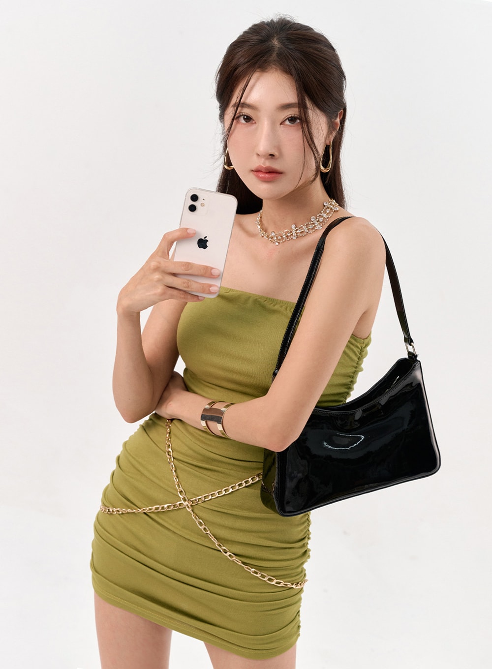 chain-strapless-mini-dress-io310