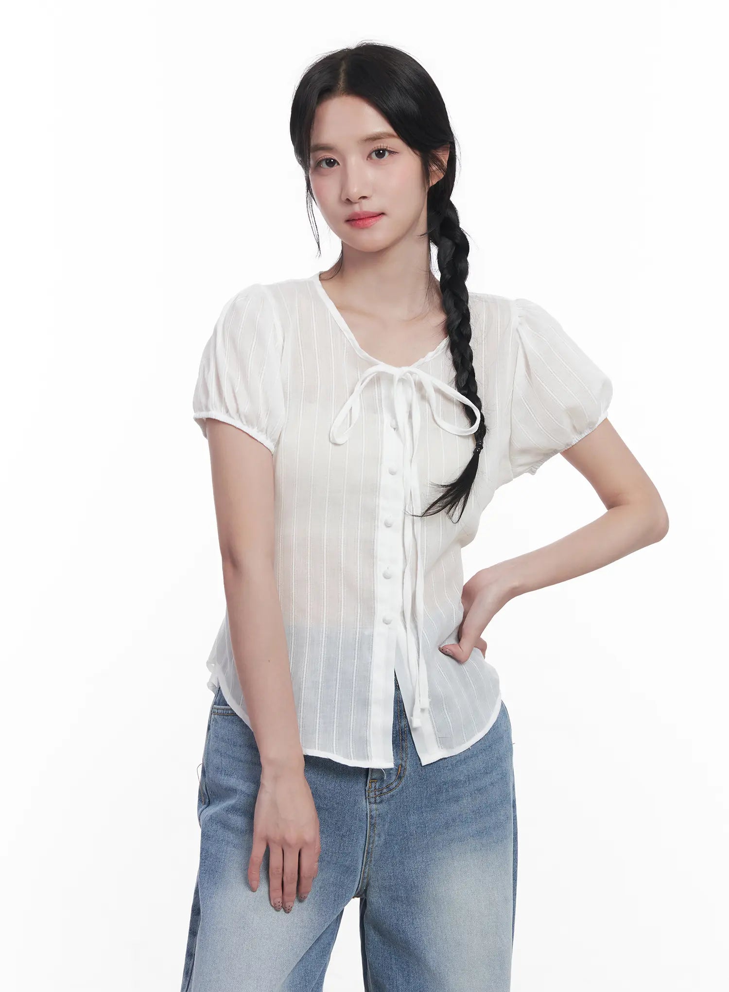 ribbon-short-sleeve-blouse-cu523