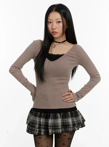 shirred-v-neck-top-id525